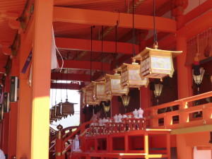 Inside the Fushimi Inari shrine.