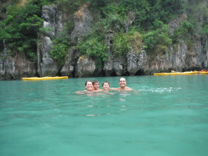 Swimming in our private lagoon!