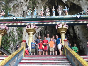 At the Batu Caves with new friends from Texas 