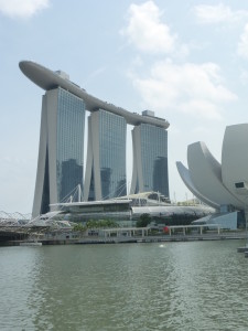 Marina Bay Sands Tower with the Lotus Flower Shaped Art Science Museum