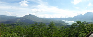 View at breakfast overlooking Mt. Batur and Batur Lake