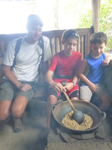 Traditional Balinese coffee roasting