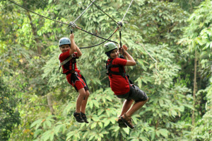 Ziplining in Thailand with my brother