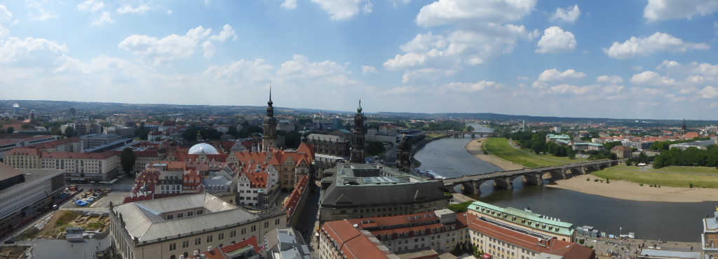 Dresden, view from the top of the rebuilt Frauenkirche.