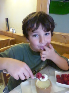 Raspberries and fresh cream