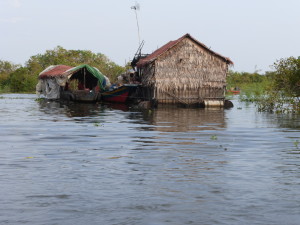 Home on stilts, built in a flood zone, Cambodia