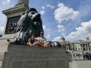 We have visited Trafalgar Square. In the center of the square is Horatio Nelson's column.